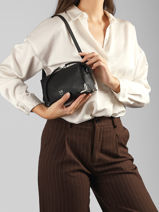 Sac Bandouli�re Mini Bauletto Cuir Pinko Noir love bag soft 6967A3CX-vue-porte