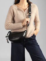 Crossbody Tas Lauren Met Croco Textuur Laurent david Zwart ld bags 709-vue-porte