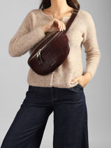 Sac Banane Lauren Effet Croco Laurent david Rouge ld bags 901-vue-porte