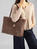 Sac Port� �paule Polly Format A4 Laurent david Marron ld bags 887-vue-porte