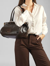 Sac Shopping Lune Cuir Vanessa bruno Marron lune 7V40921-vue-porte