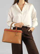 Sac Port� Main Faubourg Cuir Lancel Marron faubourg A13548-vue-porte