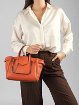 Sac Carryal S Thea Cuir Lancel Orange thea A14221-vue-porte