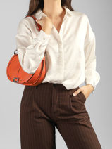 Sac Bandouli�re Celeste Cuir Lancel Orange celeste A14229-vue-porte