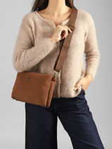 Sac Bandouli�re Velours Le voyage en panier Beige velours AHP309-vue-porte