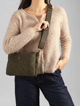 Sac Bandouli�re Velours Le voyage en panier Vert velours AHP309-vue-porte