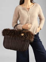 Mand L Doudou Met Patrijs Effect Le voyage en panier Bruin doudou L-vue-porte