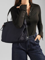 Sac Port� �paule Satoshi Polyester Recycl� Hedgren Bleu string HSTG06-vue-porte