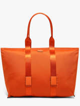 Sac Cabas Zipp� L Mistral Rollable Nylon Et Cuir Lancel Orange mistral A13996
