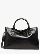 Handtas Cow Shiny Leder Basilic pepper Zwart cow shiny BCOS22