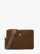 Sac Bandouli�re Velours Le voyage en panier Marron velours AHP309