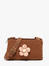 Sac Bandouli�re Enfant Fleur Velours C�tel� Le voyage en panier Marron kids AHP350