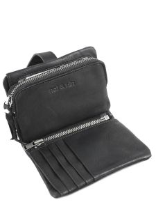 Portefeuille Joyce Cuir Nat et nin Noir vintage JOYCE-vue-porte