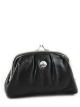 Porte-monnaie Cuir Hexagona Noir coconut E77215