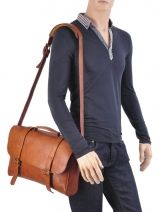 Aktetas 1 Compartiment Ruitertassen Bruin adults soft 4018-vue-porte