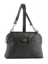Sac Bandoulire Mademoiselle Candice Cuir Lancaster Noir mademoiselle candice 572-69