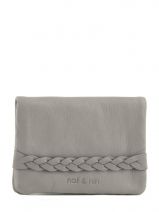 Portefeuille Lilou Cuir Nat et nin Gris vintage LILOU