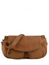 Sac Bandoulire Lola Cuir Nat et nin Marron vintage LOLA