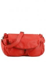 Sac Bandoulire Lola Cuir Nat et nin Orange vintage LOLA
