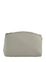 Trousse Cuir Milano Argent caviar G009