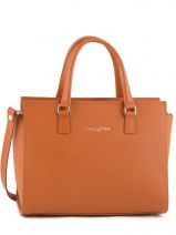 Sac Trap�ze Intemporelle Cuir Lancaster Orange intemporelle 42
