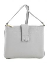 Sac Bandoulire Grained Cuir Nathan baume Gris grained G15-01A