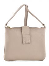 Sac Bandoulire Grained Cuir Nathan baume Beige grained G15-01A