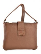 Sac Bandoulire Grained Cuir Nathan baume Marron grained G15-01A