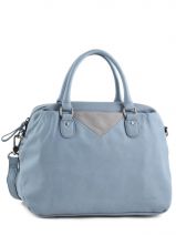 Sac Polochon Heleen Cuir Nat et nin Bleu vintage HELEEN