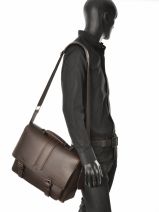 Aktetas 2 Compartimenten Ruitertassen Bruin adults soft 4003-vue-porte