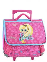 Boekentas Op Wieltjes 2 Compartimenten Barbie Roze time to shine B15T