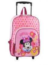 Sac  Dos  Roulettes 1 Compartiment Minnie Rose happy girl 3486HAP