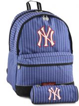 Sac  Dos 2 Compartiments Avec Trousse Offerte Mlb/new-york yankees Bleu couture NYX22038