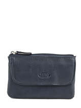 Portemonnee Leder Katana Blauw daisy 553120