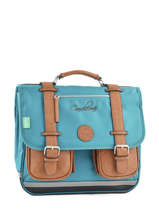 Boekentas 2 Compartimenten Cameleon Blauw vintage VINCA35