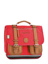 Cartable 2 Compartiments Cameleon Rouge vintage VINCA35