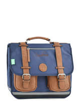 Boekentas 2 Compartimenten Cameleon Blauw vintage VINCA35