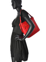 Sac Bandoulire Basic Vernis Lancaster Bleu basic vernis 514-60-vue-porte