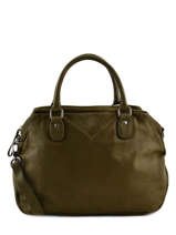 Sac Polochon Heleen Cuir Nat et nin Vert vintage HELEEN