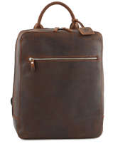 Sac  Dos Business 1 Compartiment + Pc 13'' Leonhard heyden Marron salisbury 7669