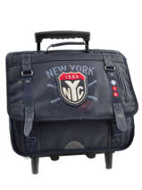 Cartable  Roulettes 2 Compartiments Ikks Bleu nyc 5NYTCA38