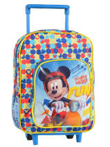 Sac  Dos  Roulettes 1 Compartiment Mickey Bleu basic AST1358