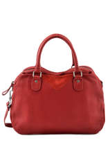 Sac Polochon Heleen Cuir Nat et nin Rouge vintage HELEEN
