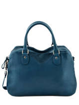 Sac Polochon Heleen Cuir Nat et nin Bleu vintage HELEEN