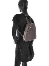 Sac � Dos Cuir Hexagona Marron confort 464783-vue-porte