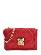 Sac Bandoulire Heart Quilty Love moschino Rouge heart quilty JC4207