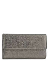 Portemonnee Leder Crinkles Grijs caviar 14198