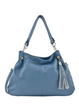 Shoppingtas Caviar Leder Milano Blauw caviar 183