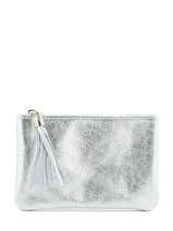 Trousse Cuir Milano Argent gloss 1009G