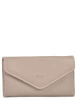 Portefeuille � Rabat Cuir Nathan baume Beige original n 188N